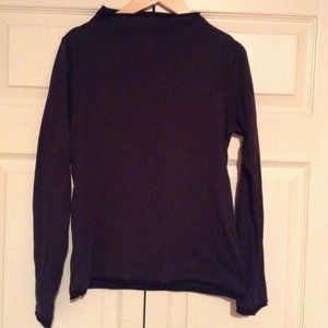 Elizabeth Suzann Shirt Funnel Neck Cotton Black Small